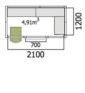 Хладилна стая среднотемпературна с обем 4,91 куб.м +агрегат