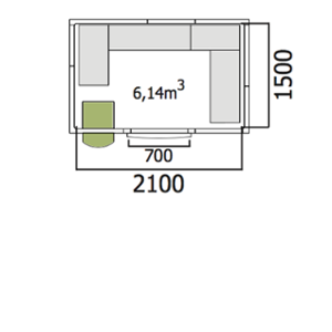  Хладилна стая среднотемпературна с обем 6,14 куб.м+агрегат