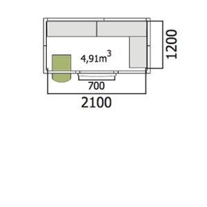 Хладилна стая нискотемпературна с обем 4,91 куб.м + агрегат