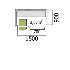 Хладилна стая нискотемпературна с обем 2,63 куб.м + агрегат и рафтове 