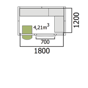  Хладилна стая нискотемпературна с обем 4,21 куб.м + агрегат и рафтове