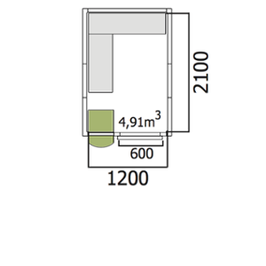 Хладилна стая нискотемпературна с обем 4,91 куб.м + агрегат и рафтове 