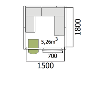 Хладилна стая нискотемпературна с обем 5,26 куб.м + агрегат и рафтове