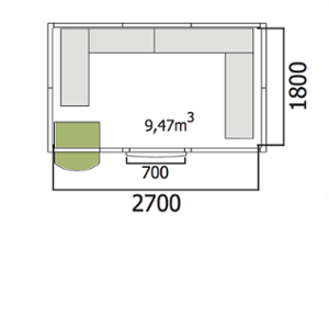 Хладилна стая нискотемпературна с обем 9,47 куб.м + агрегат и рафтове