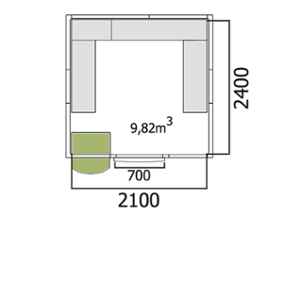 Хладилна стая нискотемпературна с обем 9,82 куб.м + агрегат и рафтове