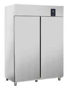 Среднотемпературен хладилен шкаф с 2 врати, GN 2/1, клас А, INOX