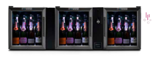Система за охлаждане с 3 бр хладилници и съхранение на пенливи вина в отворени бутилки
