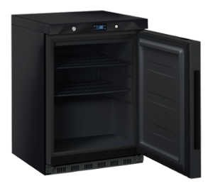 Хладилен шкаф, среднотемпературен с 1 врата, черен, 200 л
