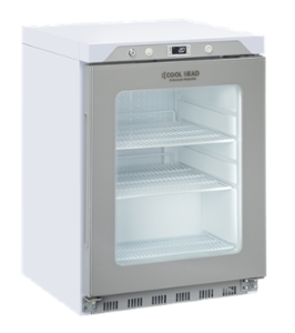 Хладилен шкаф, среднотемпературен с 1 стъклена врата, бял, 200 л