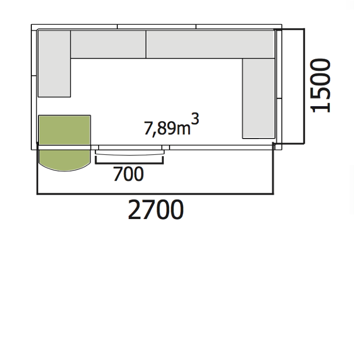 Хладилна стая нискотемпературна с обем 7,89 куб.м + агрегат и рафтове