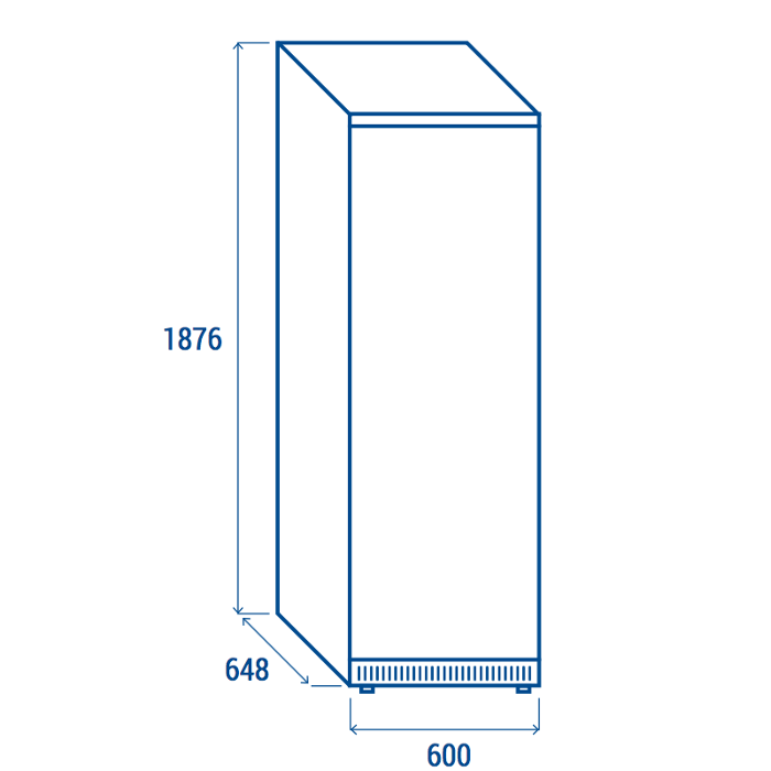 Среднотемпературен хладилен шкаф, неръждаем, енергиен клас А, 400л.