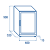 Подбарова хладилна витрина с 1 стъклена врата, H=900 мм, клас D - kuhnensko.com Подбарова хладилна витрина с 1 стъклена врата, H=900 мм, клас D