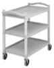 Сервитьорска количка 3 нива с полипропиленови рафтове, товароносимост 180 кг, сива - kuhnensko.com Сервитьорска количка 3 нива с полипропиленови рафтове, товароносимост 180 кг, сива