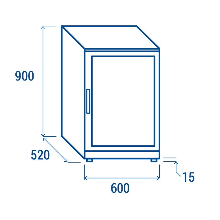 Подбарова хладилна витрина с 1 стъклена врата, H=900 мм, клас D - kuhnensko.com Подбарова хладилна витрина с 1 стъклена врата, H=900 мм, клас D