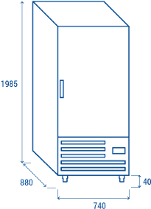 Нискотемпературен хладилен шкаф GN2/1 за сладолед, сив - kuhnensko.com Нискотемпературен хладилен шкаф GN2/1 за сладолед, сив