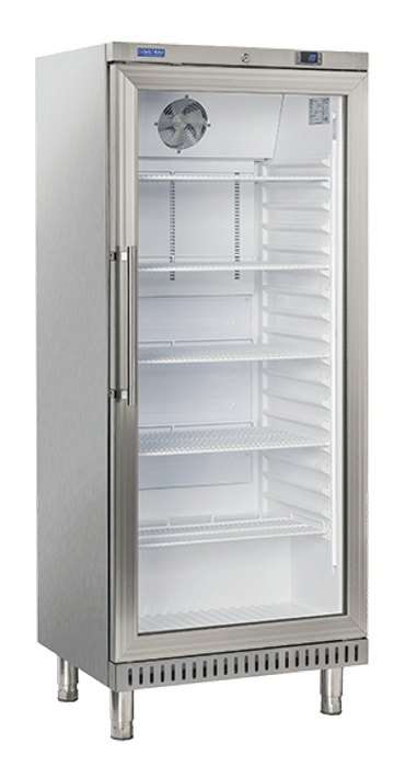 Среднотемпературен хладилен шкаф със стъклена врата, неръждаем, EuroNorm 600x400 - kuhnensko.com Среднотемпературен хладилен шкаф със стъклена врата, неръждаем, EuroNorm 600x400