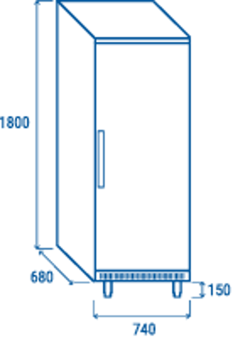 Среднотемпературен хладилен шкаф със стъклена врата, неръждаем, EuroNorm 600x400 - kuhnensko.com Среднотемпературен хладилен шкаф със стъклена врата, неръждаем, EuroNorm 600x400