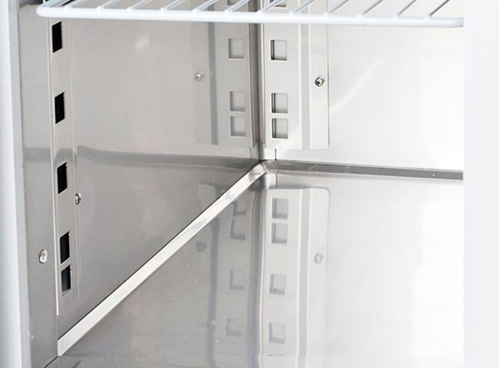 Среднотемпературна хладилна маса с 2 стъклени врати, без плот и агрегат, GN 1/1 съвместима, различни видове - kuhnensko.com Среднотемпературна хладилна маса с 2 стъклени врати, без плот и агрегат, GN 1/1 съвместима, различни видове