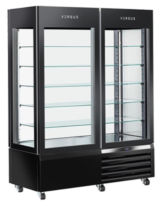 Хладилна витрина, вентилирана с 2 врати, 970 л, черна, клас C - kuhnensko.com Хладилна витрина, вентилирана с 2 врати, 970 л, черна, клас C