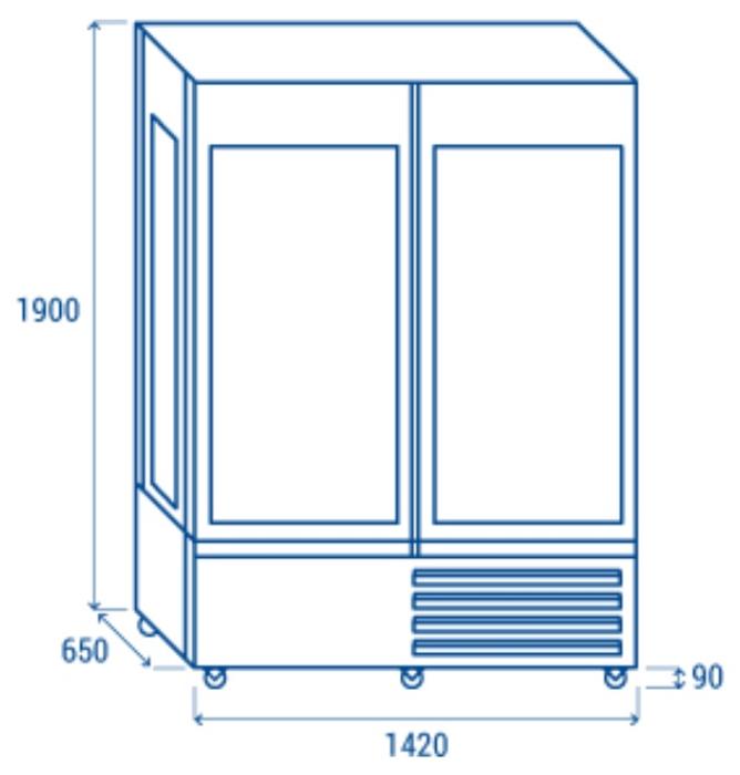 Хладилна витрина, вентилирана с 2 врати, 970 л, черна, клас C - kuhnensko.com Хладилна витрина, вентилирана с 2 врати, 970 л, черна, клас C