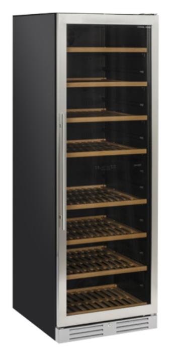 Хладилна витрина за вино, 469 л, двутемпературна, черна, клас G - kuhnensko.com Хладилна витрина за вино, 469 л, двутемпературна, черна, клас G