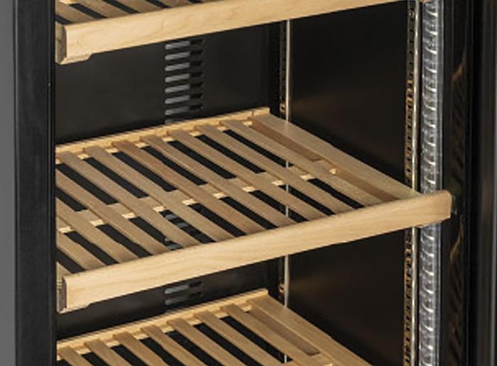 Хладилна витрина за вино, 293 л, еднотемпературна, черна, клас E - kuhnensko.com Хладилна витрина за вино, 293 л, еднотемпературна, черна, клас E