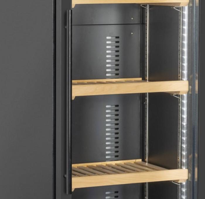 Хладилна витрина за вино, 293 л, еднотемпературна, черна, клас E - kuhnensko.com Хладилна витрина за вино, 293 л, еднотемпературна, черна, клас E