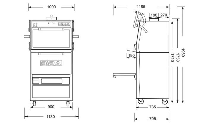 Фурна-барбекю на дървени въглища PIRA-90 D LUX, свободно стояща - kuhnensko.com Фурна-барбекю на дървени въглища PIRA-90 D LUX, свободно стояща