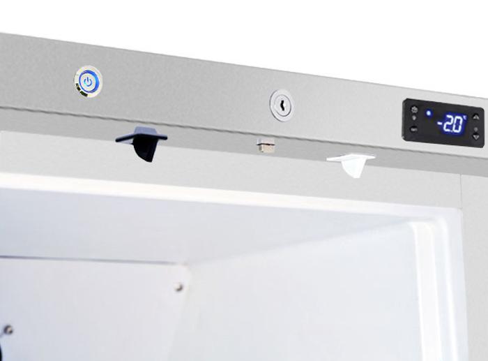 Хладилен шкаф, нискотемпературен за чаши с 1 стъклена врата, бял, 141 л - kuhnensko.com Хладилен шкаф, нискотемпературен за чаши с 1 стъклена врата, бял, 141 л