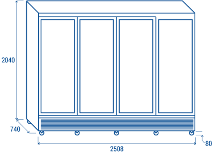 Хладилна витрина за напитки с 4 отваряеми стъклени врати, 2248 л, бяла, клас C - kuhnensko.com Хладилна витрина за напитки с 4 отваряеми стъклени врати, 2248 л, бяла, клас C